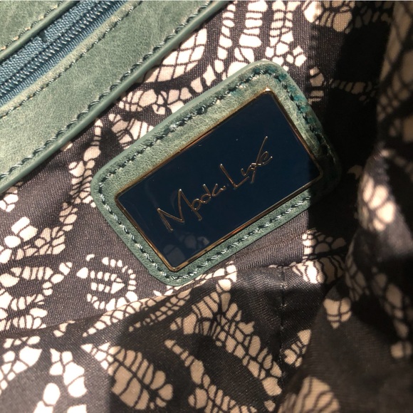 NWT MODA Luxe Teal Suede Fringe bag - Picture 7 of 8